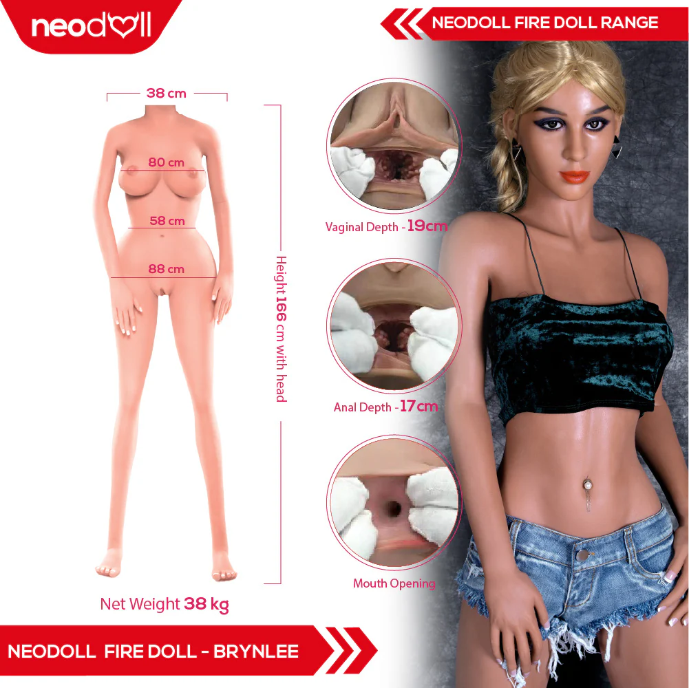 Fire Doll - Brynlee - Realistische Sexpuppe - Gelbrust - 166cm - Hellbraun - Image 4