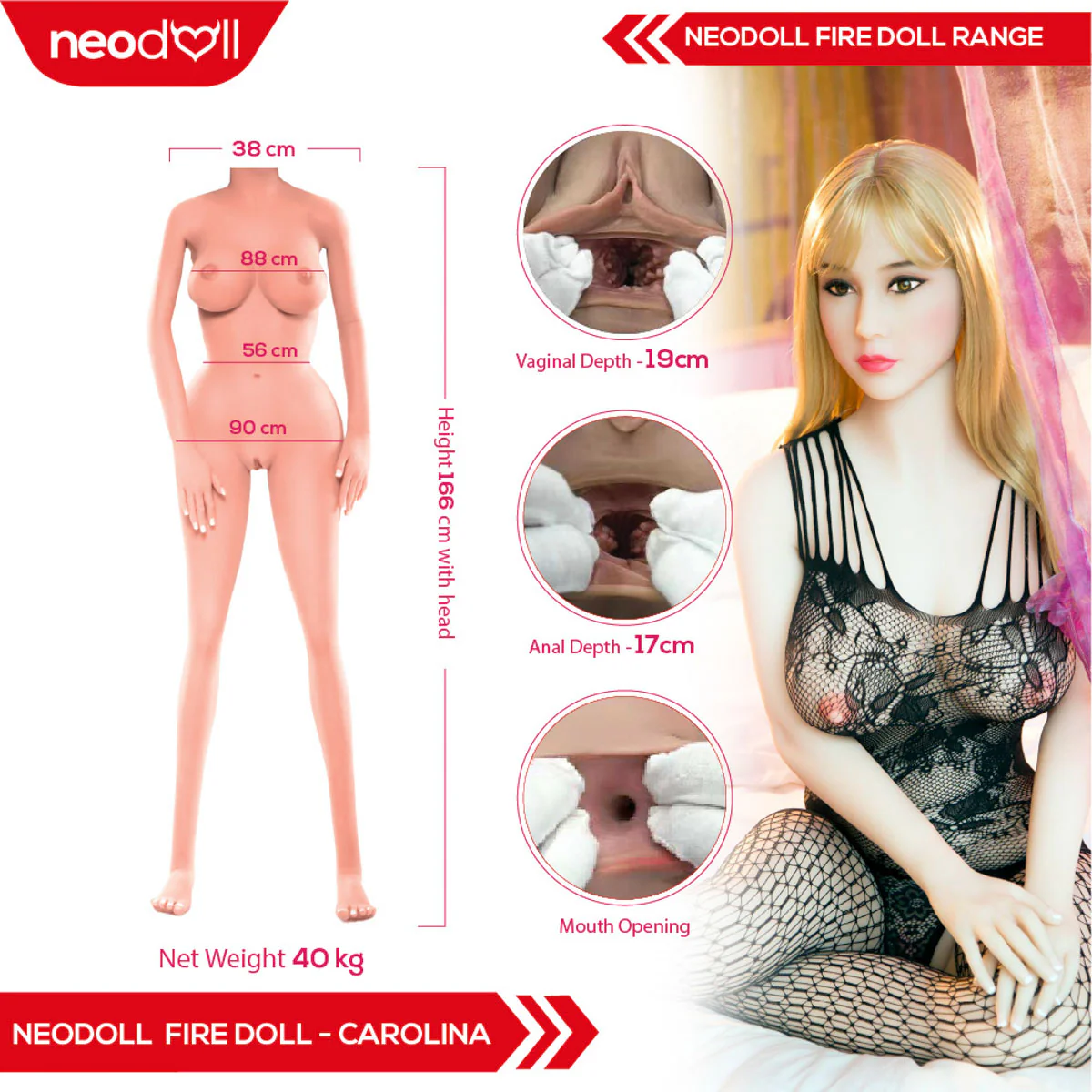 Fire Doll- Carolina - Realistische Sex-Puppe - 166cm - Natürlich - Image 3