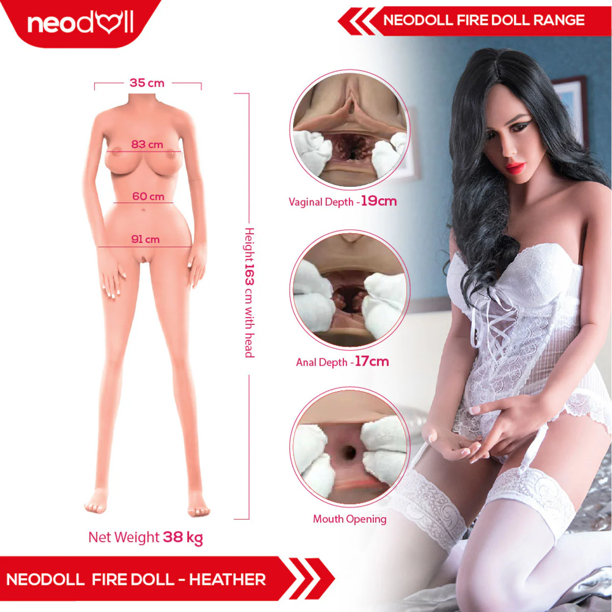 Fire Doll- Heather - Realistische Sex-Puppe - 163cm - Leicht Gebräunt - Image 3