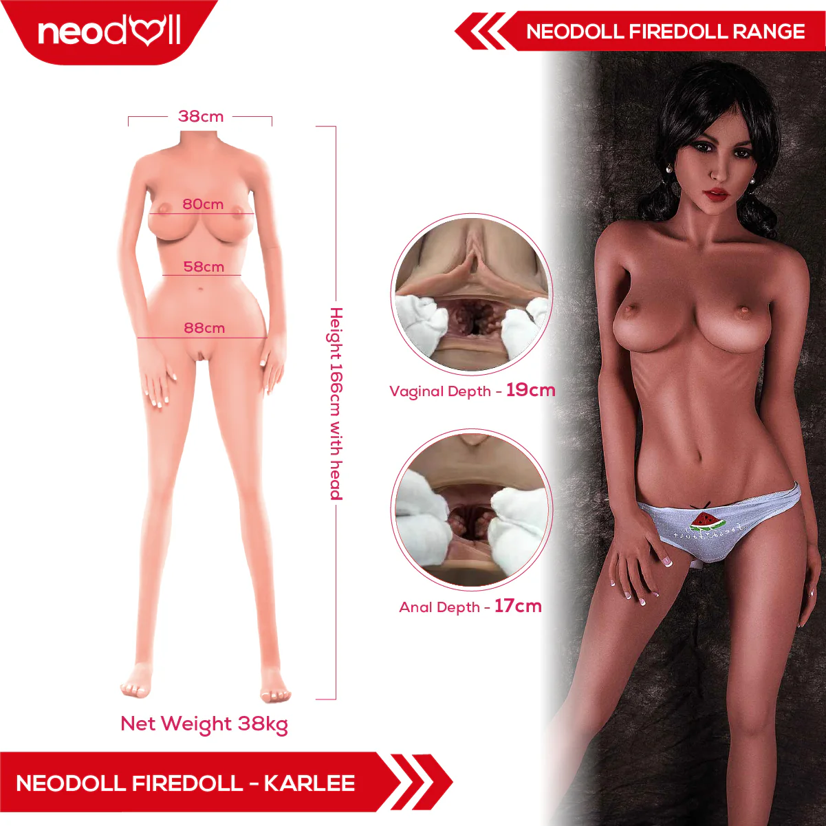Fire Doll - Karlee - Realistische Sexpuppe - Gelbrust - 166cm - Hellbraun - Image 3