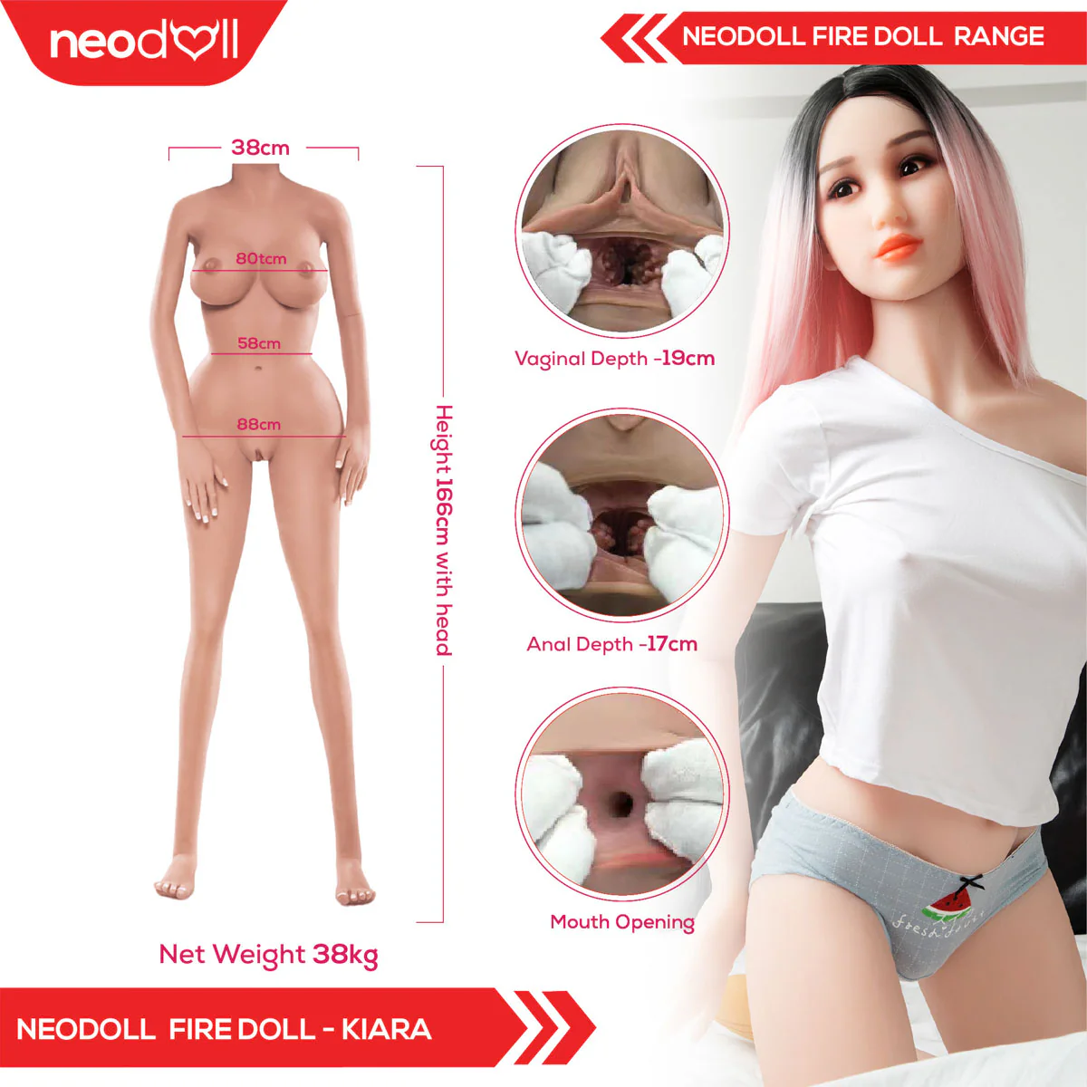 Fire Doll- Kiara - Realistische Sex-Puppe - 166cm - Natürlich - Image 3
