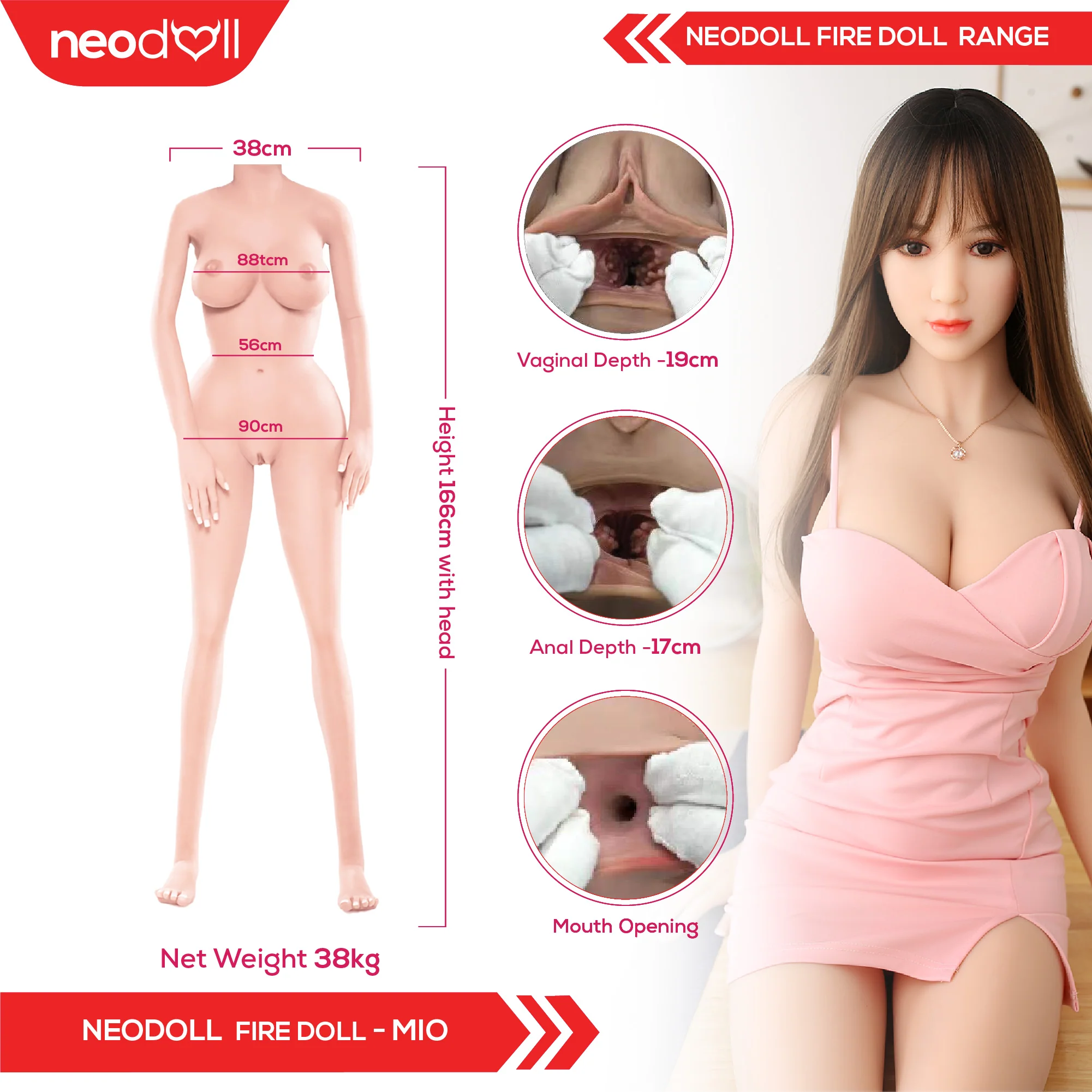 Fire Doll- Mio - Realistische Sex-Puppe - 166cm - Natürlich - Image 4